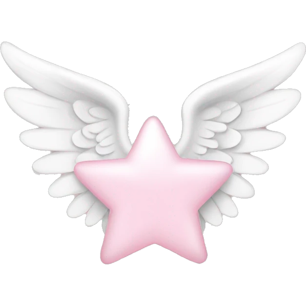 Light pink star with white angel wings emoji