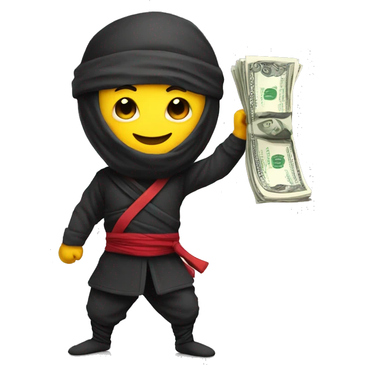 happy ninja with money emoji