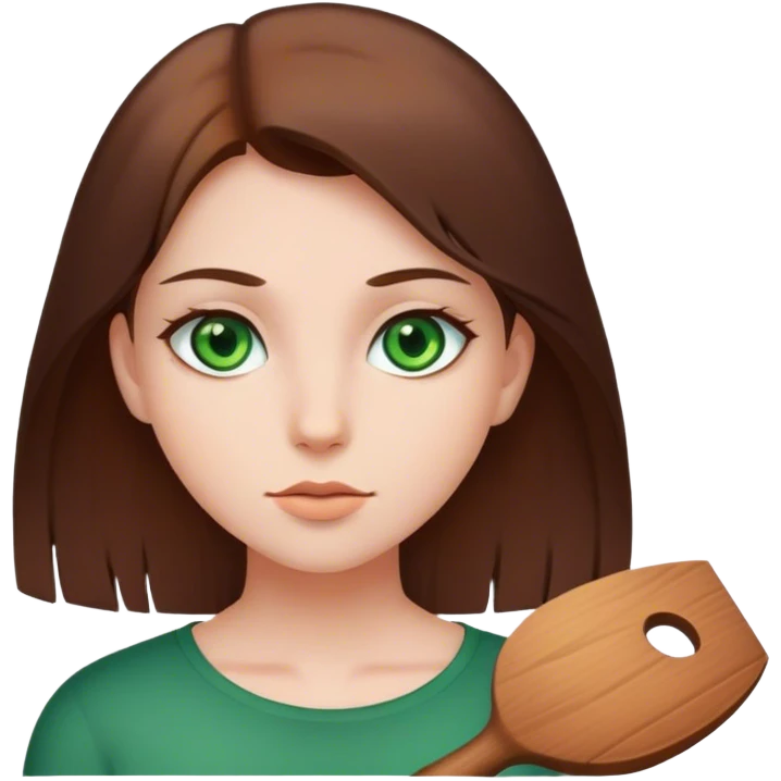 Just a girl that has green eyes and straight brown hair emoji