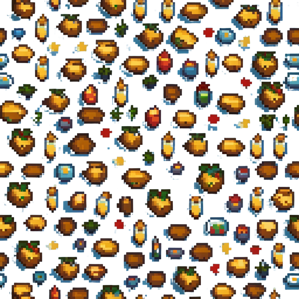 batatinha frita pixel art style retro look emoji