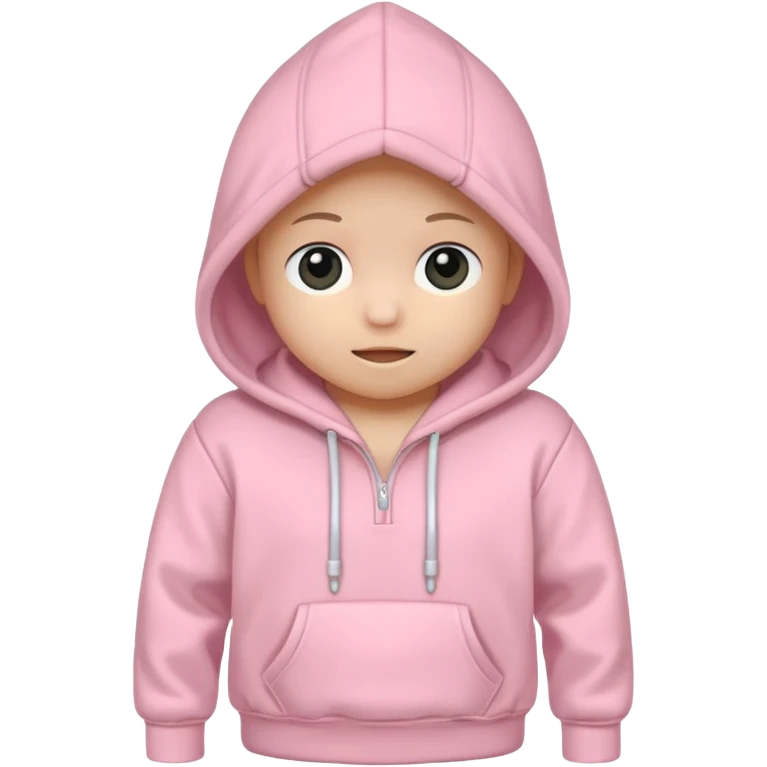 baby pink colour hoodie with hood emoji emoji