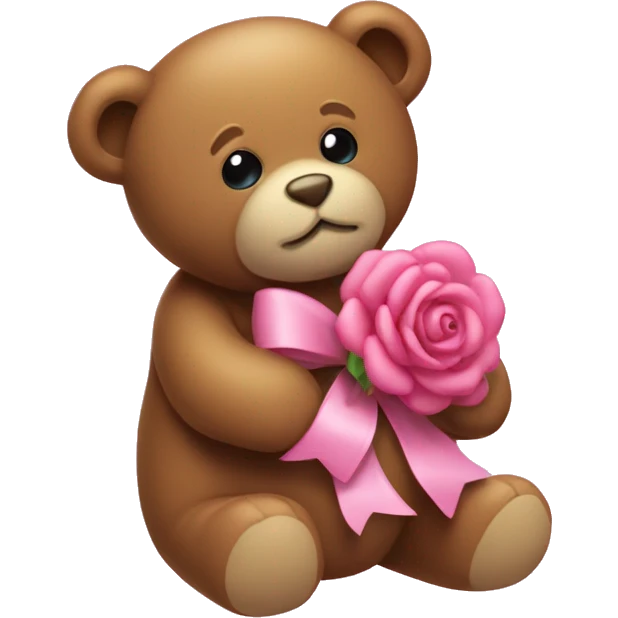Un ourson en peluche avec un noeud rose  emoji