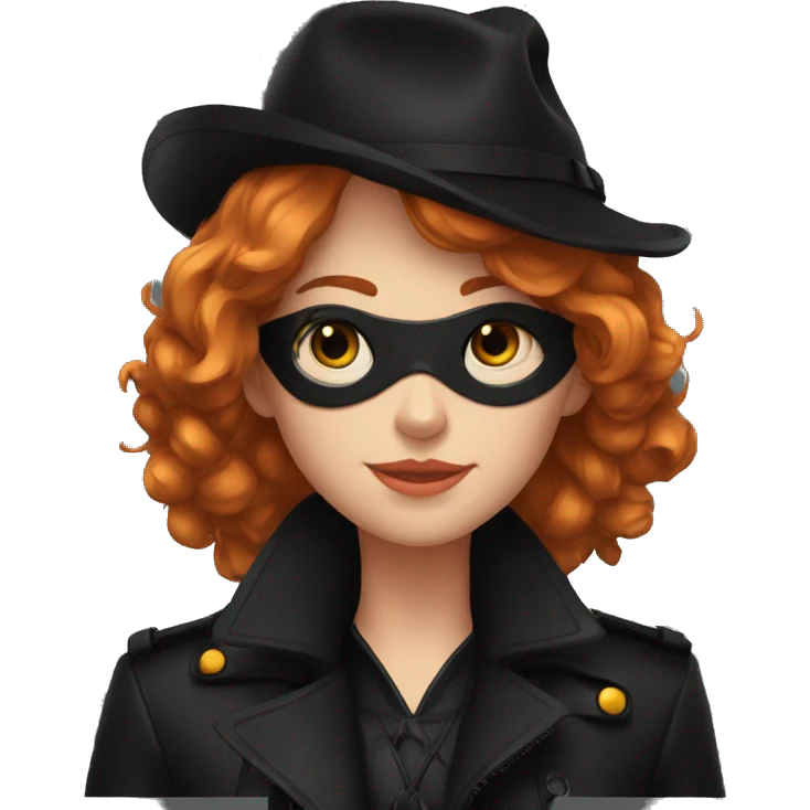 Chat noir avec fille rousse  emoji
