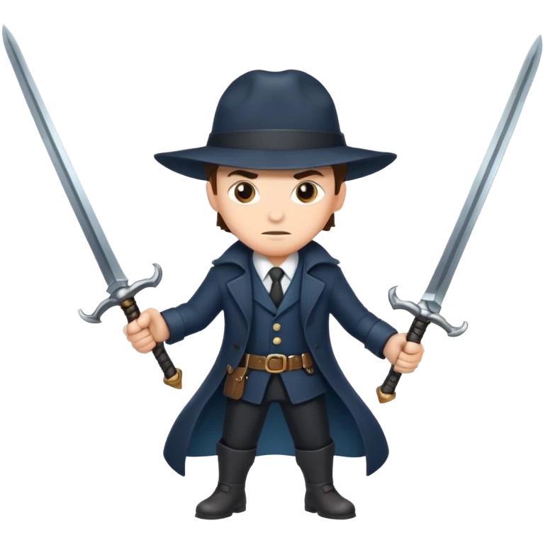 DETECTIVE with two swords in two hands emoji