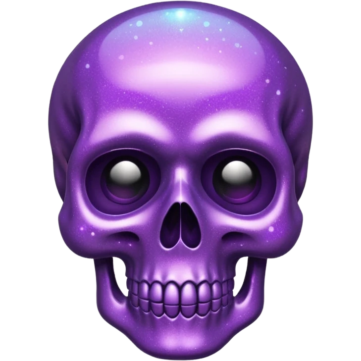 Glitter purple flat skull emoji