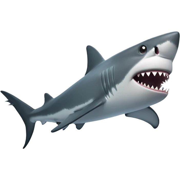 Shark holding a gun emoji