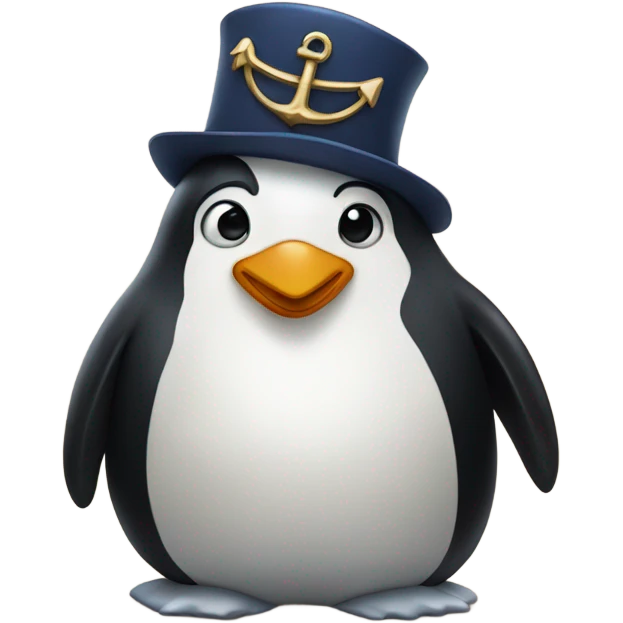 Penguin with pretty anchor  emoji