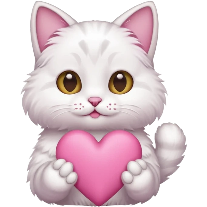 Chat qui tien un coeur dans la main  emoji