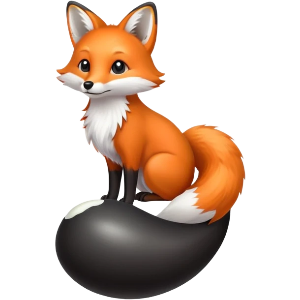 fox tail with a small black egg at the base of the tail emoji