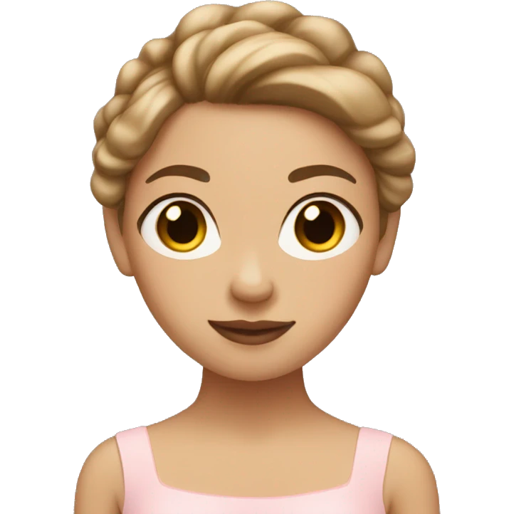 Ballerina with light skin and brown hair emoji