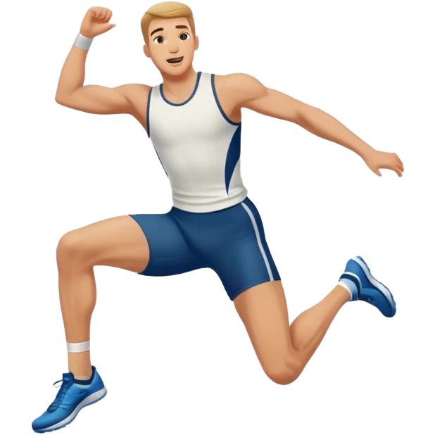 male athlete knee in air jumping emoji