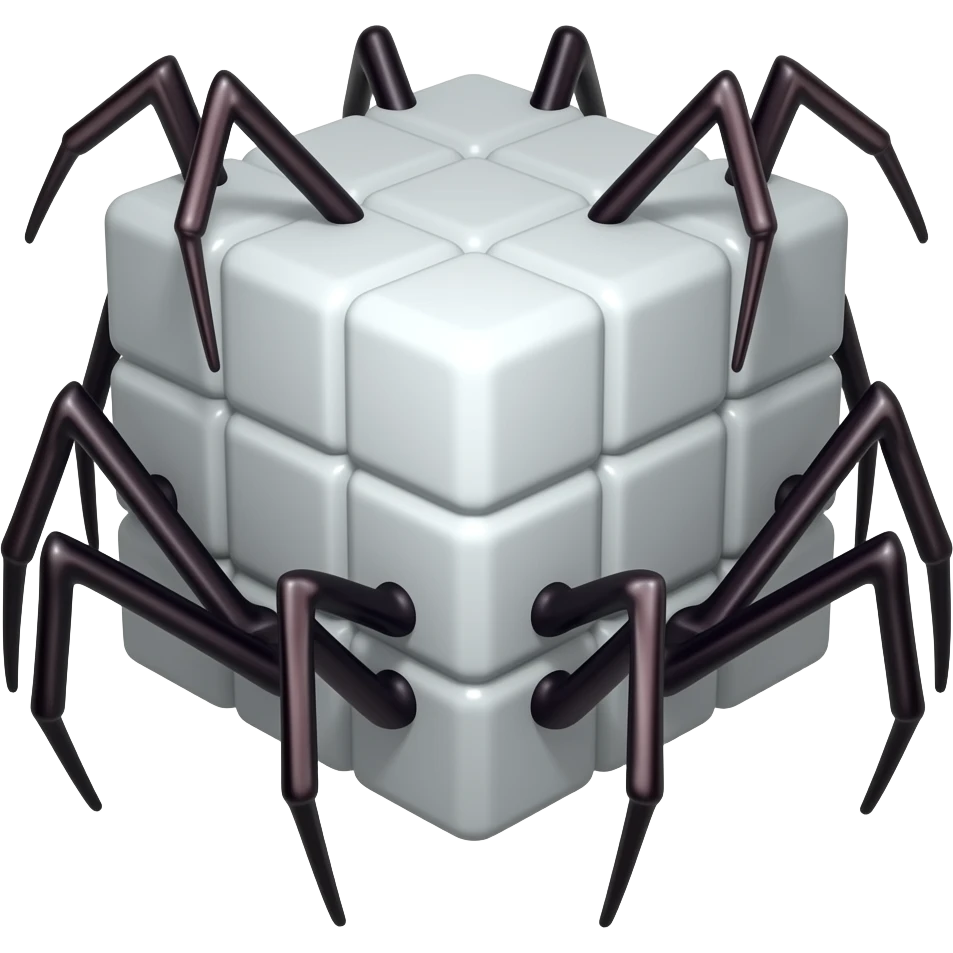 A cube with spider legs emoji