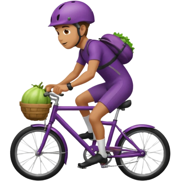 Guy riding eggplant as bicycle  emoji