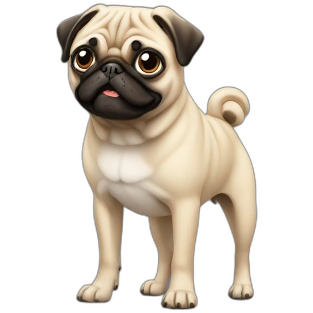Pug missing hind leg emoji