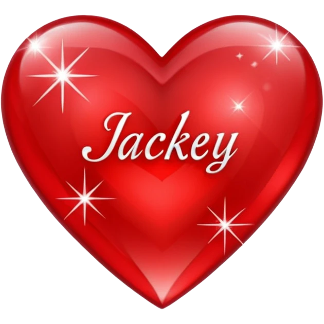 A red heart made of diamond with name Jacky emoji