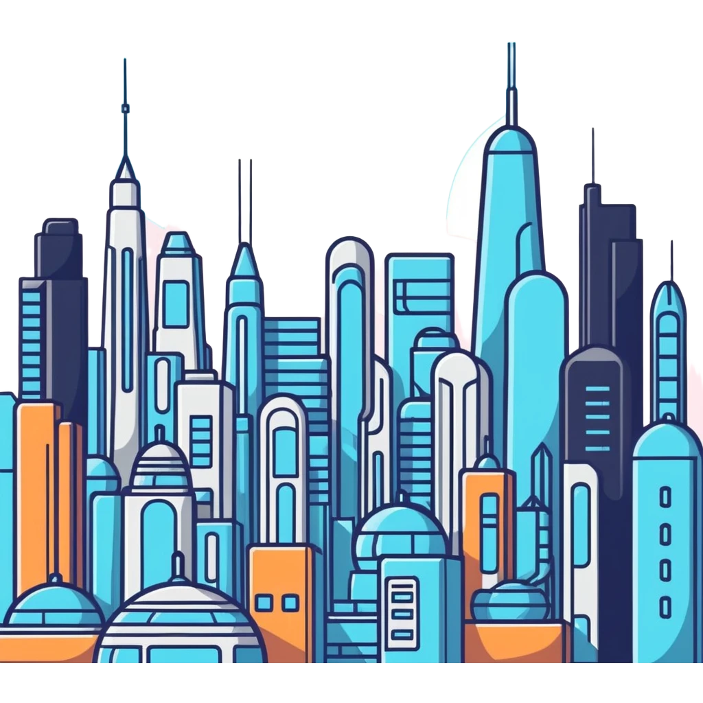 A school in front of a futuristic city emoji