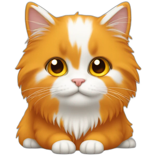 gato naranja con blanco de pelo peludo emoji