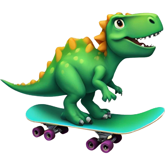 Dinosaur on skateboard emoji