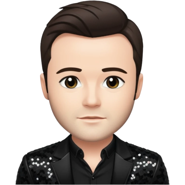 Shane Filan from Westlife with black sequin outfit emoji
