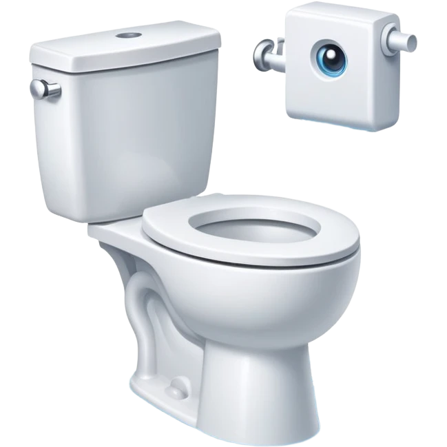 sparkling clean toilet with water swirling, simple and expressive emoji