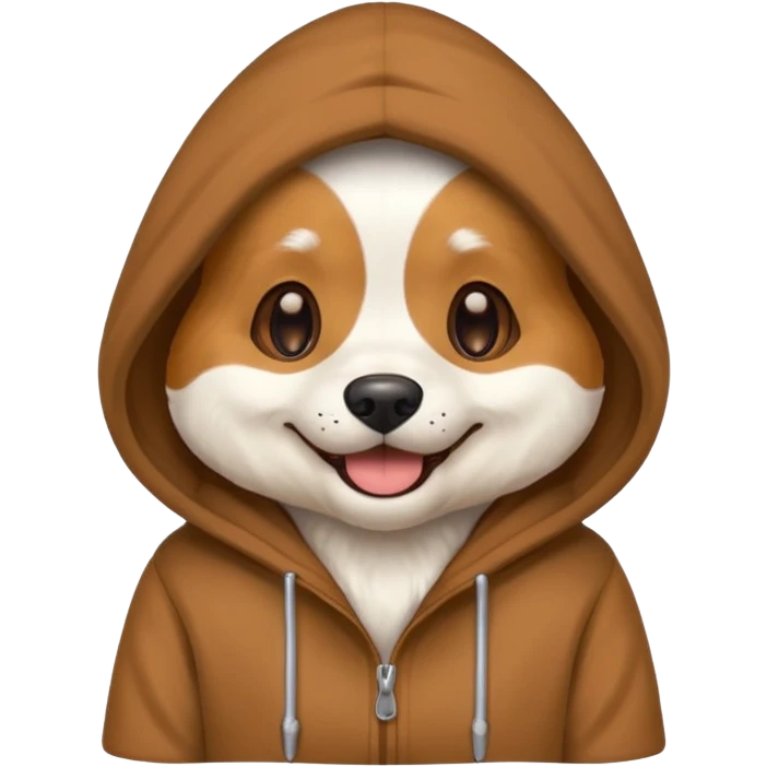 Dog wearing a hoodie emoji