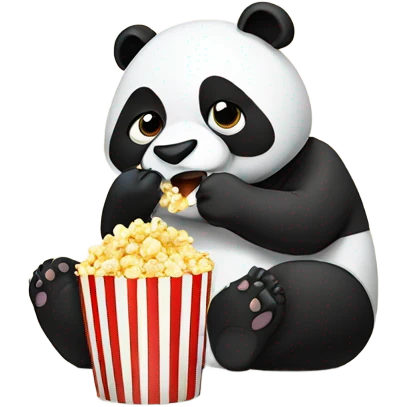 panda eating popcorn emoji