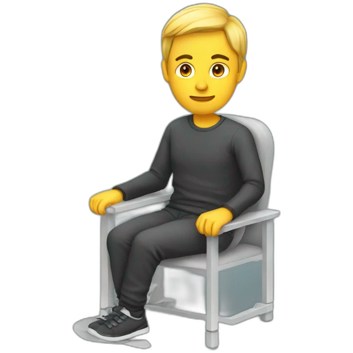 programmer with broken leg in cast emoji