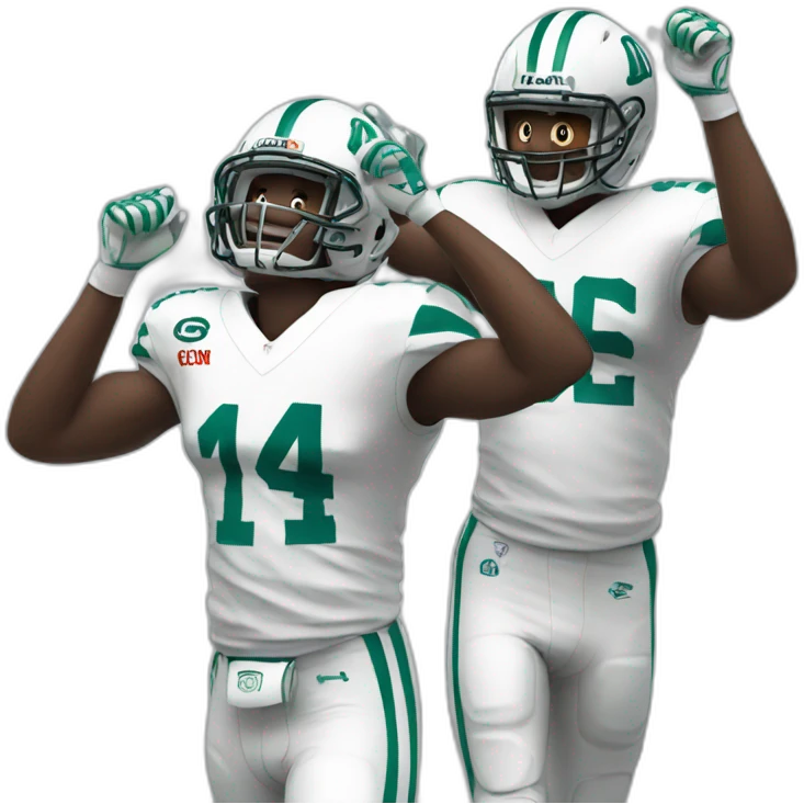 Football players with victory  emoji