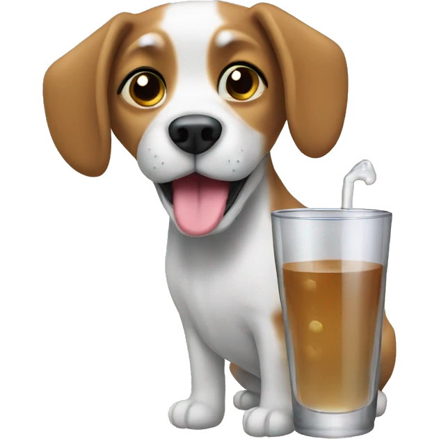 Dog drink whater emoji