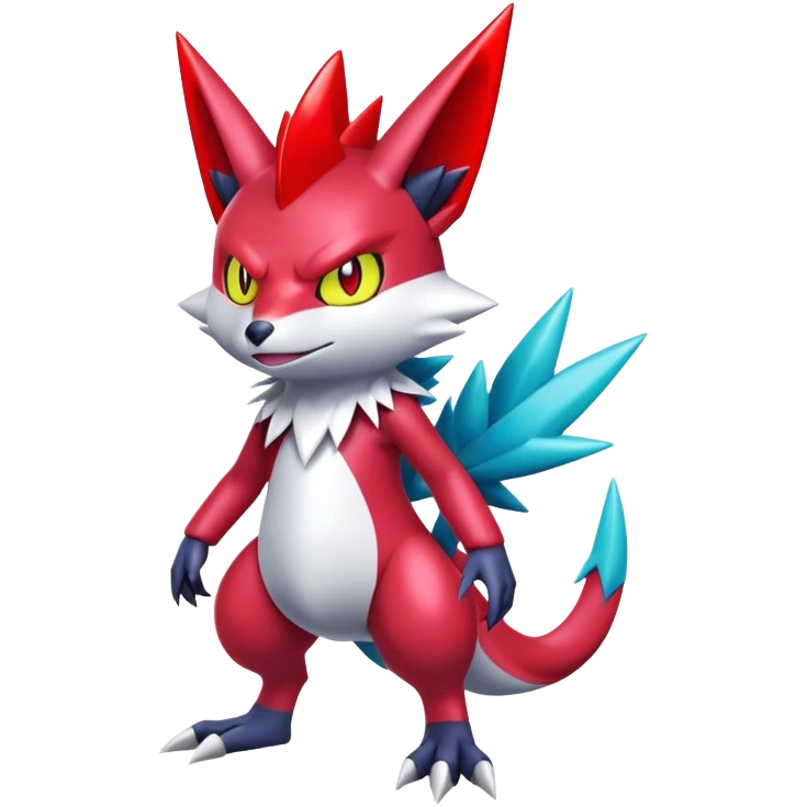 Cool Shiny Digimon-Weavile-Zangoose-hybrid full body emoji