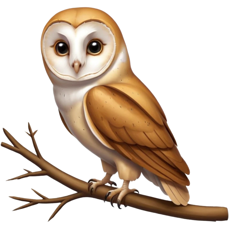 barn owl on branch emoji