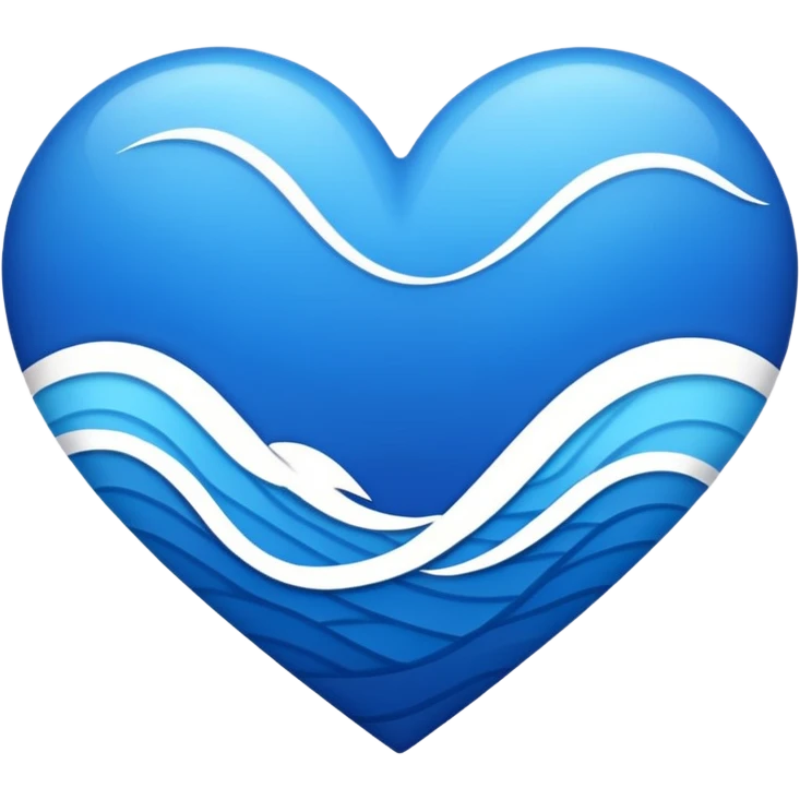 blue heart with a wave pattern emoji