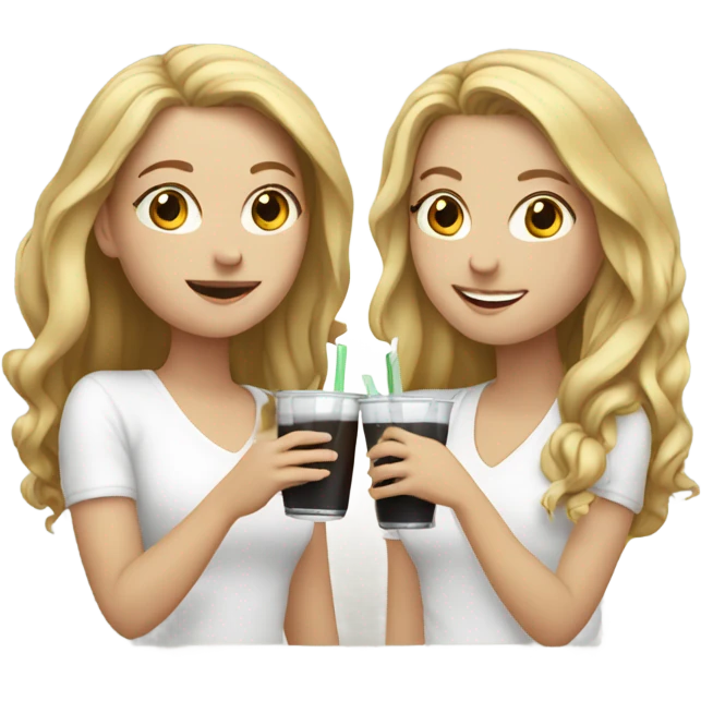White Girls drinking together emoji