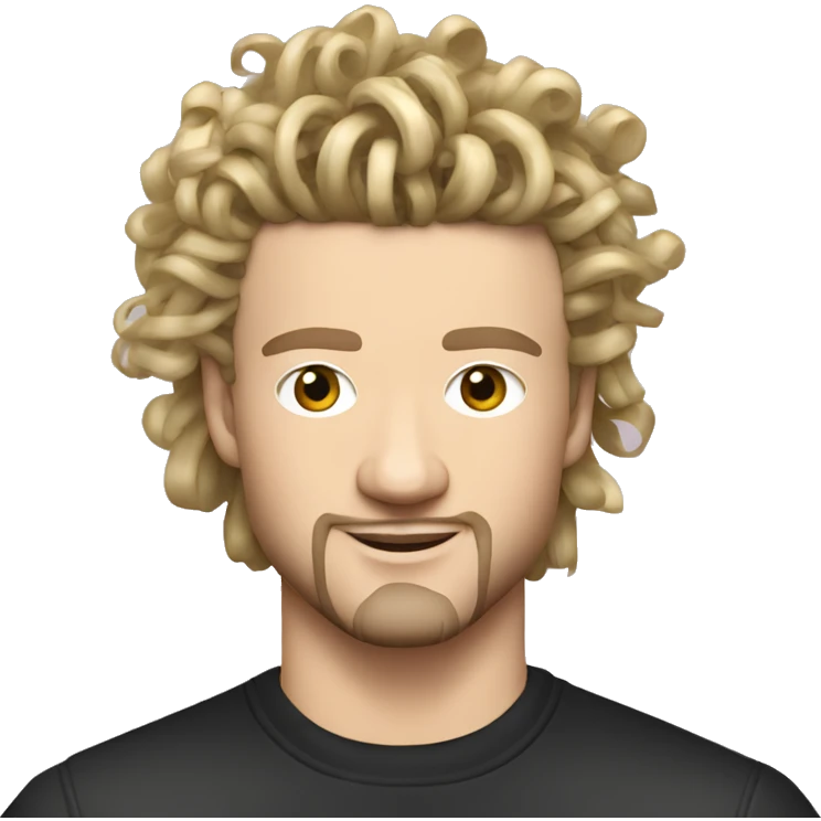 2000s justin timberlake with noodle hair no mustache emoji
