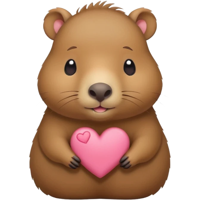 Capibara con un corazón kawaii emoji