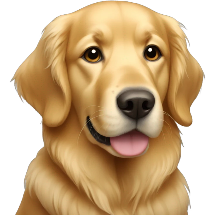 Golden retriever with fitted hat and sunglasses emoji