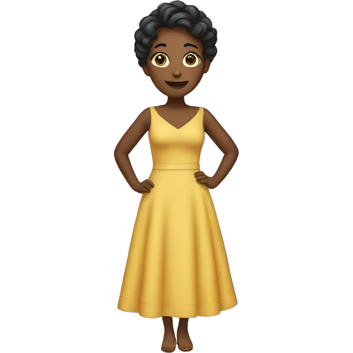 While with a dress emoji