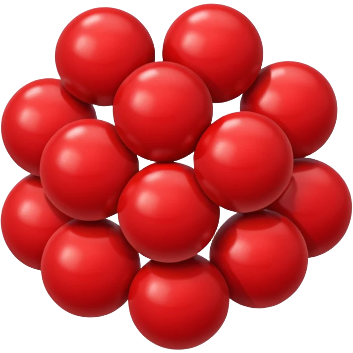 small pile of red balls, simple, clear emoji