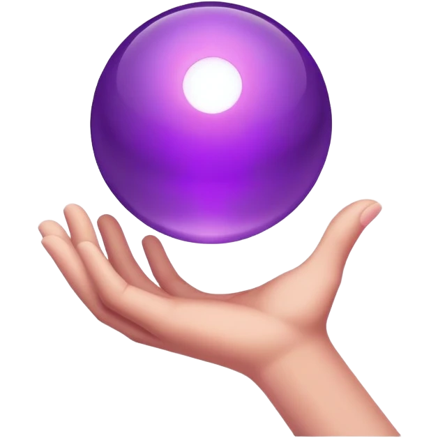 misterious purple item in hand, just hand emoji