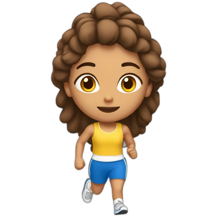 Chica pelo marrón Runner emoji