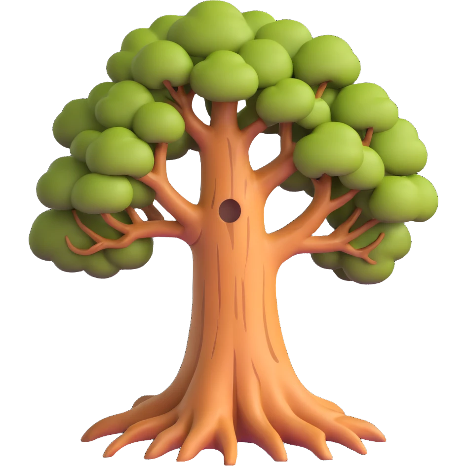 realistic tree with detailed bark texture emoji