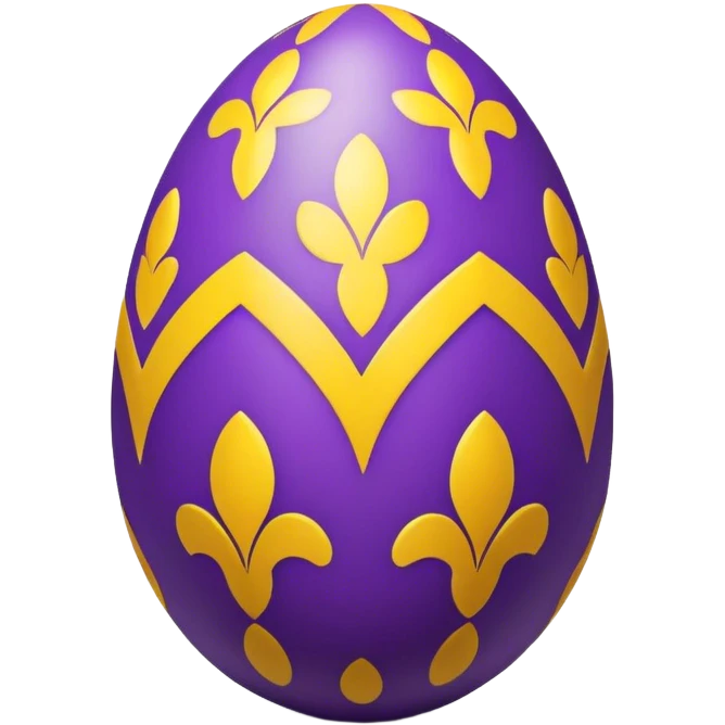 decor egg, symmetry pattern, purple and yellow emoji
