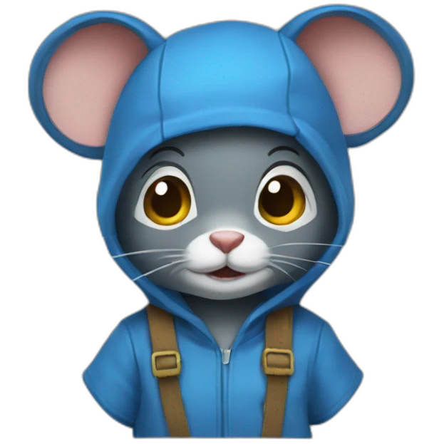 A blue rat quirky outfit emoji
