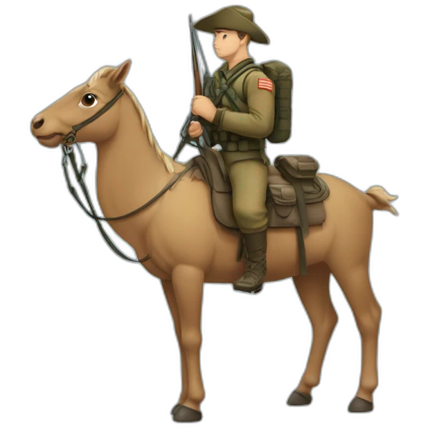 marine léo en sûr un chameau emoji