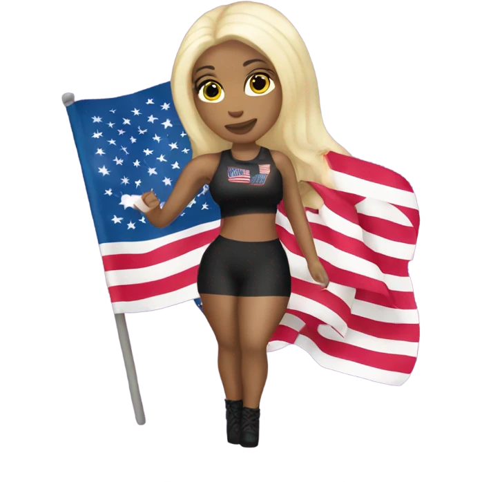 nicki minaj holding american flag emoji