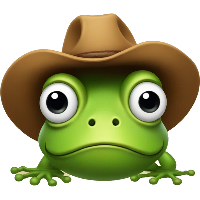 Frog wearing a cowboy hat emoji