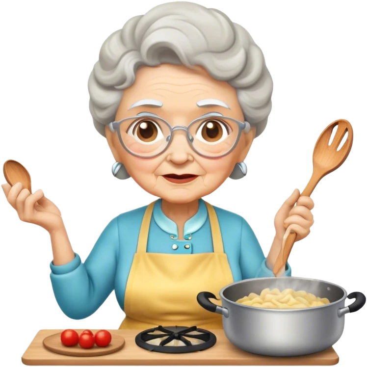 granny cooking emoji