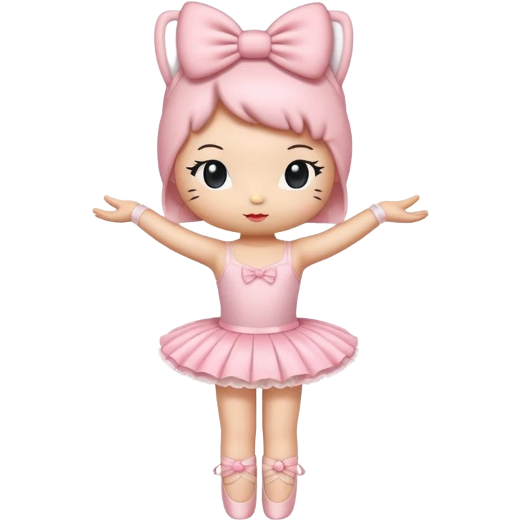 Hello Kitty in a ballet outfit, cute and cheerful emoji