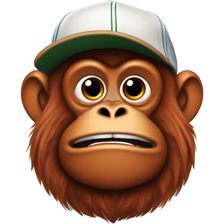a orangutan with a baseball hat emoji