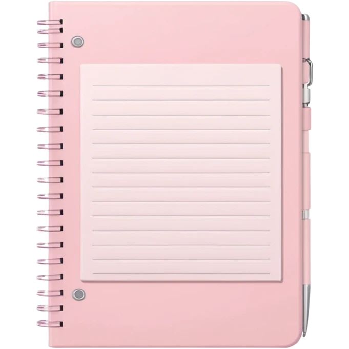 cute pastel pink spiral to-do notebook emoji